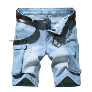 Shorts en jean pour hommes, polyester/coton, décontractés, été, écologiques, séchage rapide, respirants, durables, logo personnalisé, vêtements OEM ODM - Product Image 1