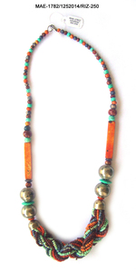 Exclusivo collar indio hecho a mano con cuentas rojas de hueso, unisex, con cuentas de colores en forma de bola, pieza de joyería llamativa al mejor precio al por mayor. - Product Image 6