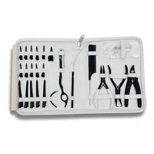 Kit d'outils pour extensions de cheveux en acier inoxydable : Ouvre-perles et pinces pour micro-anneaux, ensemble d'outils de pose de perles pour usage en salon - Product Image 5