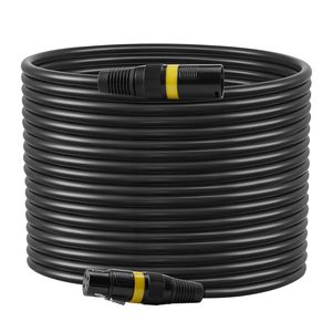 Confezione da 2 Cavi XLR Schermati Bilanciati da 30 Metri, Placcati in Oro, a 3 Pin, per Microfono e Altoparlante, Connettori Maschio e Femmina - Product Image 1