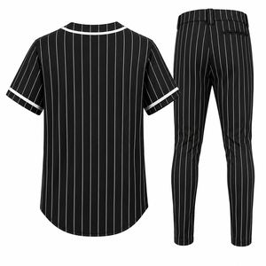 Conjunto de Uniforme de Béisbol Five B para Hombre, Jersey y Pantalones a Rayas Blancas y Negras, Transpirable, de Alta Calidad, Ropa Deportiva para Equipo Adulto - Product Image 4