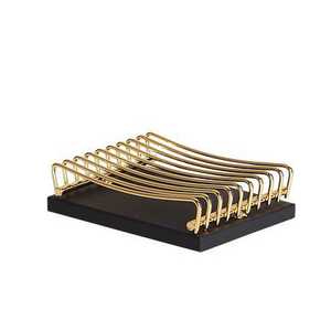Porte-savon vintage en métal doré avec plateau, porte-savon en fil de fer, support à savon en fer forgé - Product Image 1