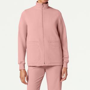 Veste médicale en spandex écologique personnalisée pour hommes et femmes, manches longues, uniformes d'hôpital, uniformes de médecin et d'infirmière, URBANGAZER INDUSTRIES - Product Image 1