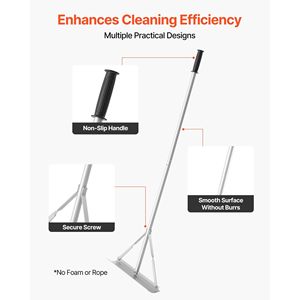 60-Inch Handle 20-Inch Wide Head Aluminum Excavator Rake Heavy Duty Scape Leveling Tool for Asphalt Concrete Paving <b>Sand</b> - Product Image 6