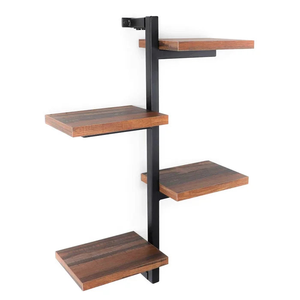 Étagère murale décorative en bois et fer de style industriel pour le rangement et l'organisation dans le salon, la chambre et le bureau - Product Image 1