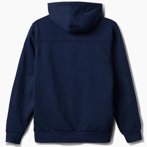 Sweat-shirt à capuche pour homme, bleu marine, 100% polyester, tissu French Terry respirant, coupe classique, couleur unie, logo sur le devant, poche intégrée - Product Image 6