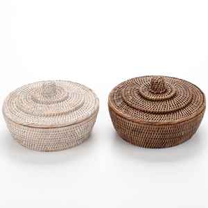 กล่องใส่เครื่องประดับสไตล์โบโฮ ทำมือจากเวียดนาม ผลิตจากหวายถักธรรมชาติ - Product Image 3