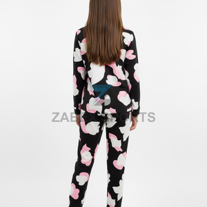 OEM Women Satin <b>Pajama</b> Set 2 Piece Polyester/Cotton Breathable Drawstring Closure Custom Front Option High Quality Quick Dry - Product Image 2