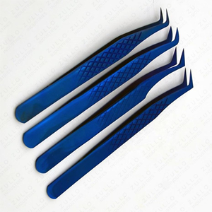 Pinzas de Acero Inoxidable con Punta de Plasma Azul para Extensión de Pestañas, Herramienta de Precisión para Aislamiento y Volumen de Pestañas, Marca Privada - Product Image 2