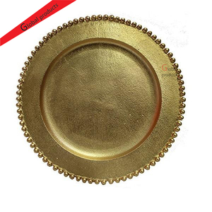 Assiettes et plats modernes finition dorée, forme ronde, assiette de présentation solide pour hôtels et restaurants - Product Image 1