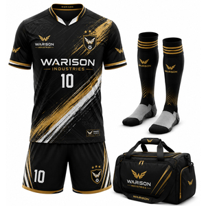 Wholesale Customized Unisex Breathable Soccer Uniform Set 100% Polyester Sublimation Football Uniform Kit - Product Image 1