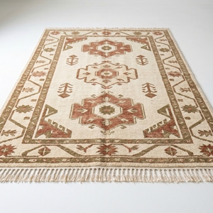 Artisan <b>Crafted</b> Vintage Oriental <b>Wool</b> Rug Traditional Geometric Pattern Handmade Carpet With Fringe for Luxury Home - Product Image 5