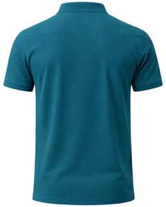 Teal Green Mens Cotton <b>Shirt</b> With Half <b>Zip</b> Collar Slim Fit Short Sleeve Casual Summer Wear OEM Manufacturer Bulk Supply - Product Image 2