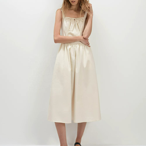 Vestido de Algodón Ecológico para Mujer, Estilo Palacio Francés Retro, Color Sólido, Ropa Tradicional para Fiesta, Venta al Por Mayor Personalizada - Product Image 1