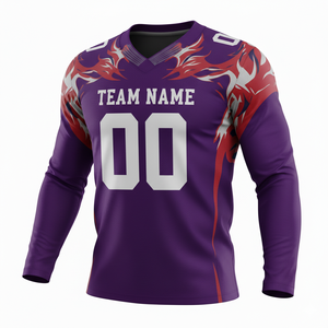 Conjunto de Uniforme de Fútbol Americano Personalizado de Manga Larga con Logotipo Frontal, 100% Poliéster, Antibacteriano y de Secado Rápido - Product Image 3