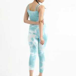 Women <b>Tie</b> <b>Dye</b> Yoga <b>Set</b> 2 Piece High Waist Leggings And Double Strap Sports Bra Workout <b>Set</b> Yoga Wear Sleeveless Yoga <b>Set</b> - Product Image 5