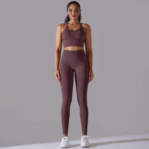 Yoga Suit Set Women Fitness Gym Wear Seamless Activewear Leggings Set - Product Image 2