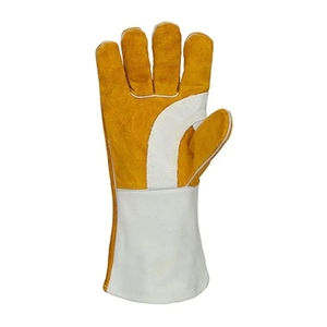 Hockey Palm Cowhide Split Leather Welding <b>Gloves</b> Flame Retardant Heavy Duty Firefighting Construction Barbeque <b>Gloves</b> - Product Image 5