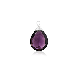 Natural Amethyst Gemstone Bezel Setting Pear Shape <b>Wire</b> Wrap 925 <b>Sterling</b> <b>Silver</b> Pendant for Unisex - Product Image 1
