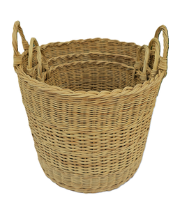 L'ensemble de paniers en osier a des poignées brunes naturelles. - Product Image 2