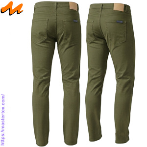 กางเกงขายาวทรงตรงสำหรับผู้ชาย MASTER TEXTILE สีพื้น เอวกลาง ผ้าทวิลทอ ระบายอากาศได้ดี ผลิตจากผ้าฝ้าย/สแปนเด็กซ์ ย้อมสีสำเร็จรูป ติดกระดุม - Product Image 3