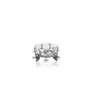 Élégant lavabo en verre sur pied avec motif de bois de cerf, motif renne décoratif, bol sur support métallique, accent de table haut de gamme pour la décoration de cabane et de maison - Product Image 2
