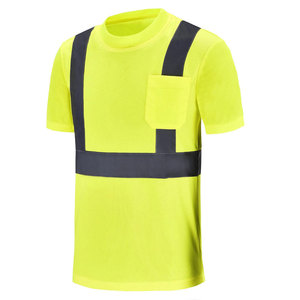 T-shirt de sécurité haute visibilité Econex Sports pour homme, en polyester bleu, réfléchissant, respirant, séchage rapide, anti-plis, pour le travail - Product Image 2