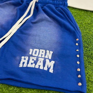 Conjuntos de Ropa Personalizados para Hombre, Pantalones Cortos y Camiseta de Algodón con Estampado Gráfico, Lavado Ácido y Bajo Desgastado, para Hombre - Product Image 2