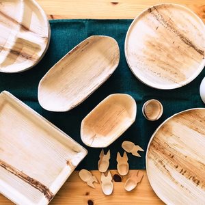 Areca Palm Leaf Plates Bulk - Eco-Friendly <b>Disposable</b> <b>Tableware</b> Export Quality - Product Image 4