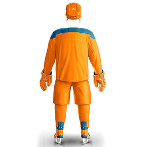 Uniforme de hockey sur glace unisexe en polyester, respirant et à séchage rapide, tricoté pour les joueurs adultes - Product Image 3