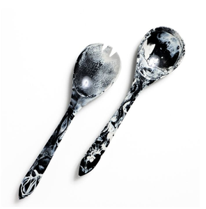 Ensemble de cuillères à salade en résine écologique faites à la main, motif sculpture animale classique, finition miroir, pour les fêtes - Product Image 6