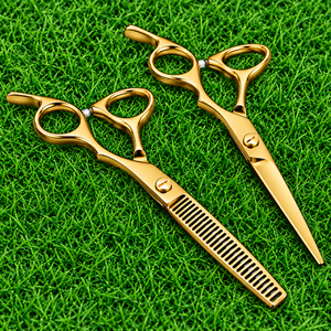 Black Matte Custom Logo Stainless Steel Right-Handed Sharp Blade Tip Professional Barber <b>Hair</b> Cutting and Thinning Scissor Set - Product Image 3