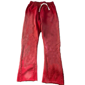 Top Quality Fleece <b>Men's</b> Pants Washed Acid Washed Baggy Sweatpants For <b>Men</b> Casual Loose Fit Wide Leg <b>Flared</b> Streetwear <b>Trousers</b> - Product Image 3