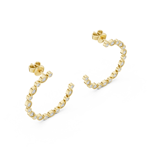 FANCY CUT BRILLIANT CUT LAB GROWN DIAMOND LUXURY <b>EARRINGS</b> SET 18KT YELLOW GOLD RHODIUM PLATED IGI CERTIFIED EVERYDAY WEAR EVENTS - Product Image 4