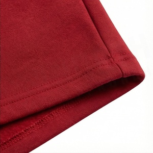 Conjunto Deportivo Casual de 2 Piezas para Mujer, Sudadera con Capucha y Cremallera Roja, Pantalones Cortos, Felpa, Color Sólido, Manga Larga - Product Image 6