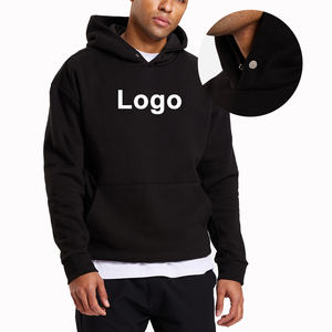 Sweat à capuche surdimensionné en molleton de coton épais à boutons-pression personnalisé, Fabricant OEM ODM, Fournisseur d'usine, Grossiste pour hommes - Product Image 1