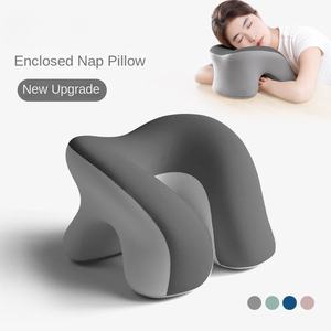 Enclosed Nap <b>Pillow</b> Memory Cotton Sleep Positioner Wraparound Head and <b>Neck</b> Cushion for Office Desk Travel - Product Image 1