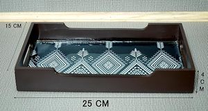 Bandeja rectangular de madera para servir, plato decorativo para la cena, plato geométrico para té y café, para el hogar y hoteles - Product Image 5