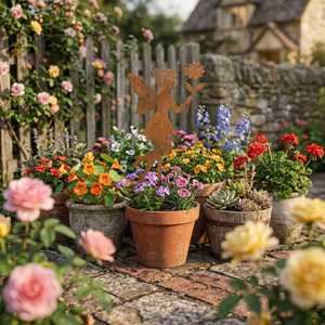 Décoration de jardin féerique en métal en forme d'animal, résistante aux intempéries, avec revêtement en poudre, pour extérieur - Product Image 5