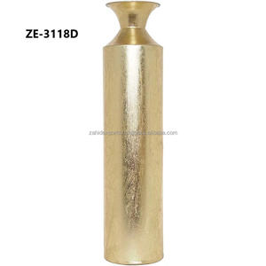 Jarrón Ecológico Grande de Aluminio Dorado y Blanco para Centros de Mesa de Hogar y Jardín, Fabricado por Zahid Exports - Product Image 2