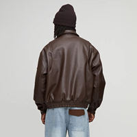 Blouson Teddy Marron pour Homme, Col Mandarin, Imperméable, Respirant, Coupe Droite, Coupe-Vent, Couleur Unie, Idéal Automne, Vente en Gros