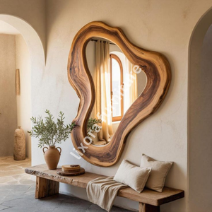 <b>Irregular</b> Wooden Wall <b>Mirror</b> Minimalist Design Decorative Framed <b>Mirror</b> for Home Interior - Product Image 3