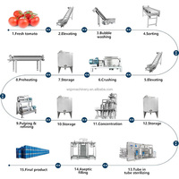 Pâte de tomate commerciale faisant la ligne de traitement de machine