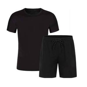Conjunto de camiseta y pantalones cortos de algodón 100% para hombre, estilo streetwear de moda verano 2025, unisex, con logo personalizado, conjunto de dos piezas para correr, conjunto para gemelos. - Product Image 3