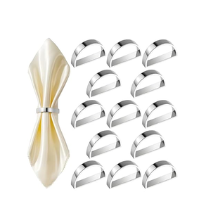 Anneau de serviette en acier inoxydable, porte-serviettes pour la décoration de table événementielle, fournisseur en gros d'anneaux de serviette - Product Image 4