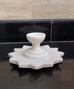 White <b>Marble</b> Tea Light Uruli with Lotus Flower Design Decorative Bowl Candle Holder with <b>Marble</b> Diya Elegant Home Festive Decor - Product Image 6