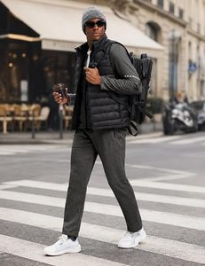 Conjunto Deportivo para Hombre de Color Sólido, Chaqueta con Cierre Frontal y Cuello Alto, Pantalones con Cordón, Secado Rápido, Poliéster, Ropa de Otoño - Product Image 5