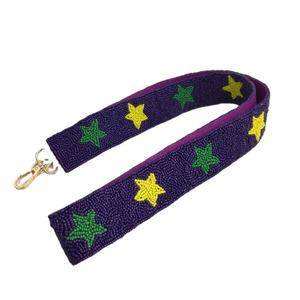 Hermoso Cinturón Bordado a Mano con Diseño de Estrella en Azul y Rojo de Mardi Gras para Niñas, Hecho en India - Product Image 1