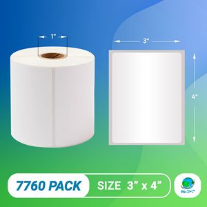 Carta termica diretta bianca Confezione 7760 da 4X3 pollici da 1 pollice etichette di spedizione autoselezionate per stampante termica confezionata 1 - Product Image 2