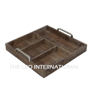 Cast Aluminum Metal Rectangular Creative Home and Kitchen Decorative Metal <b>Breakfast</b> and Coffee Serving <b>Tray</b> - Product Image 3